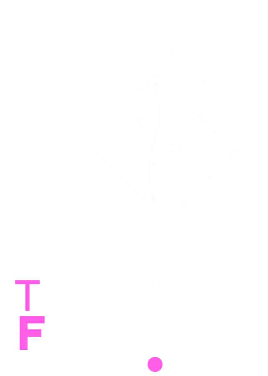 Theatre Flamingo logo: a flamingo formed from a single line with a theatre mask at its centre